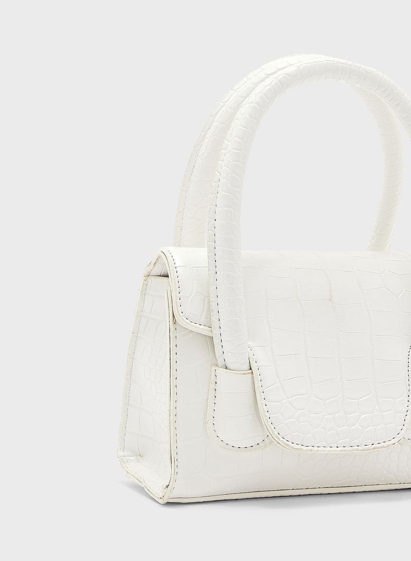 ELLA Croc Effect Mini Satchel Bag  - Image 3