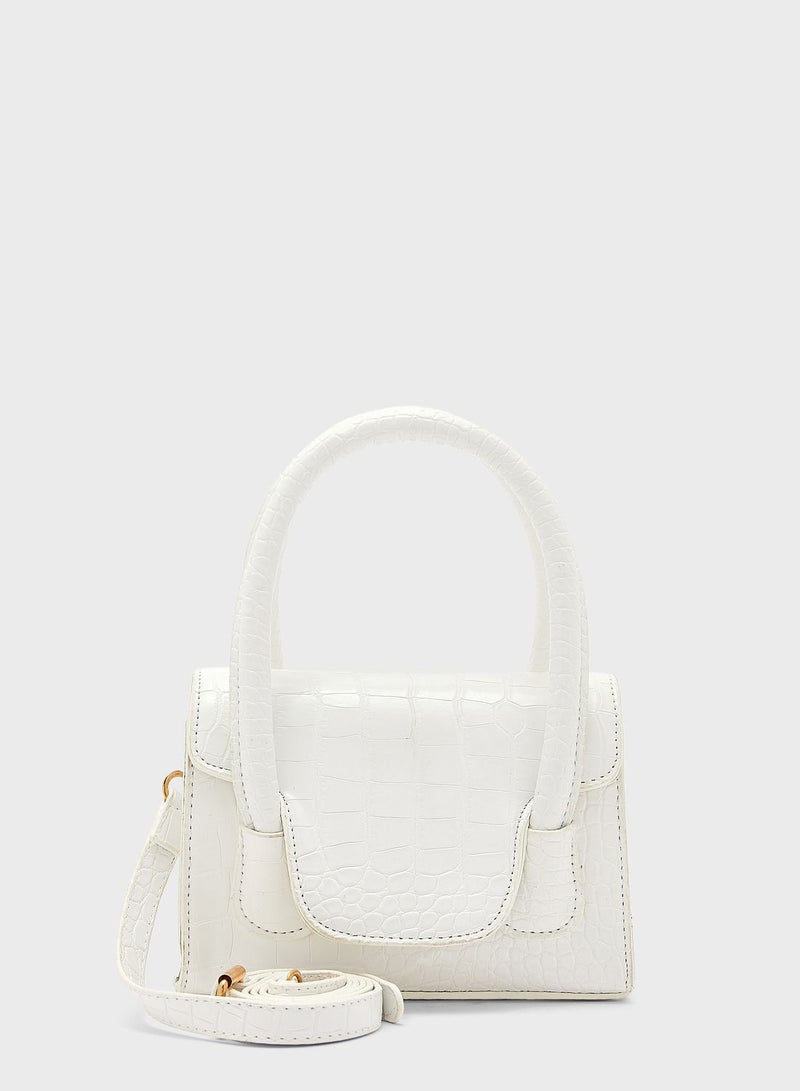 ELLA Croc Effect Mini Satchel Bag  - Image 1