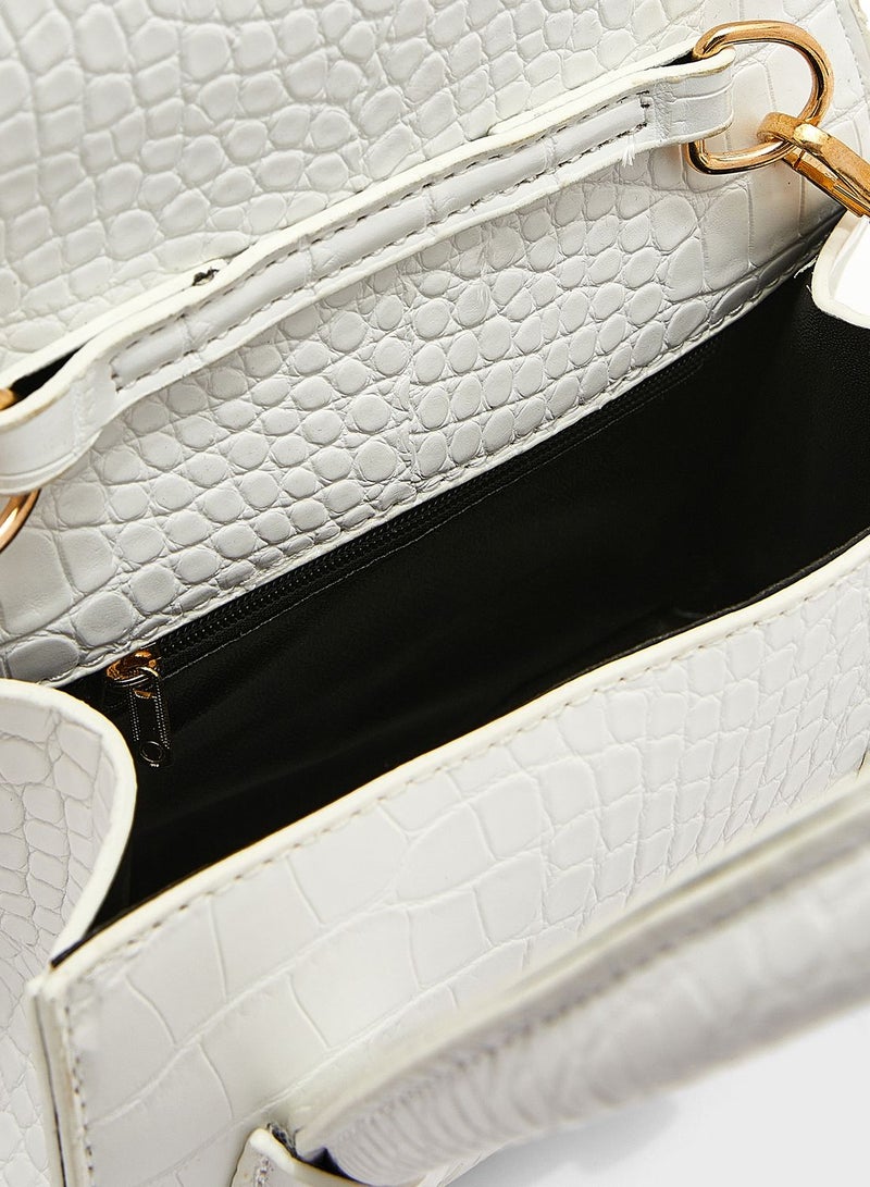 ELLA Croc Effect Mini Satchel Bag  - Image 5