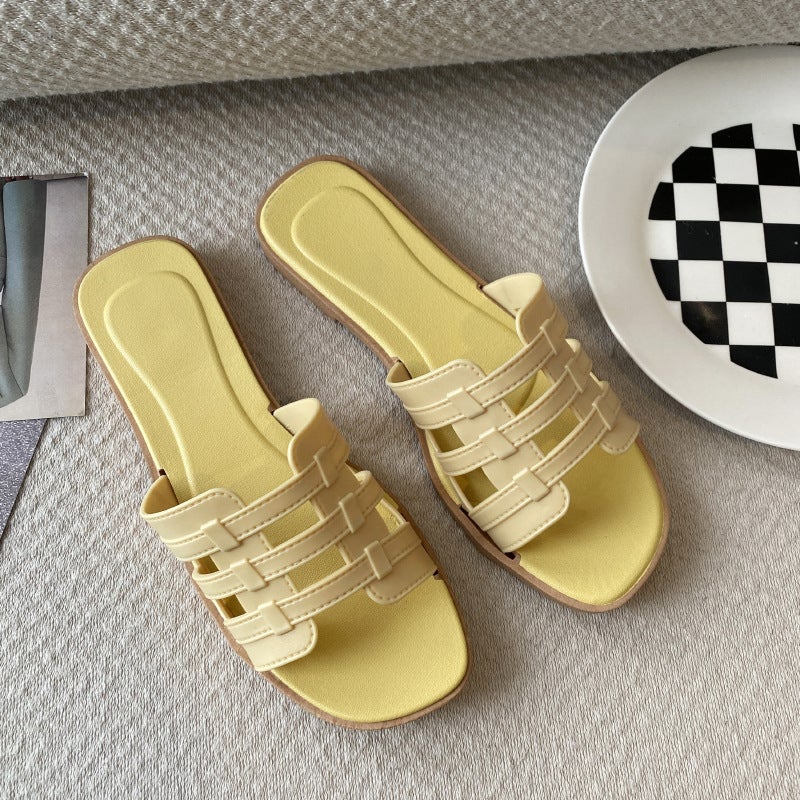 Summer Slippers Women Casual Beach Non-Slip 778-2 Yellow 