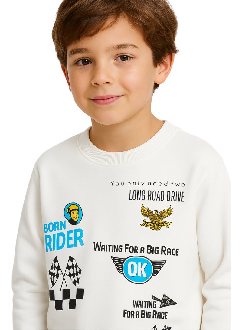 فكتور اند جين طقم سباق للأولاد - سويت شيرت برسومات وبنطلون رياضي - Image 3