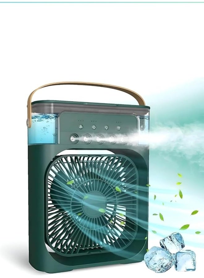 مروحة تبريد محمولة، مروحة تبريد هواء تبخيري صغيرة، مروحة مياه مع 5 رشاشات، 7 ألوان LED، مروحة مكتب شخصية بمنفذ USB للمكتب والمطبخ المنزلي وغرفة النوم والمسكن والأماكن الخارجية - Image 4
