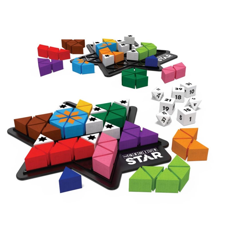 The Happy Puzzle Company The Genius Star | Toy of The Year Award Winning Family Board Game | 165,888 Possible Puzzles | Filling in Colored Shapes | Blockers to Complete A Star | Golden Star Twist - Image 3