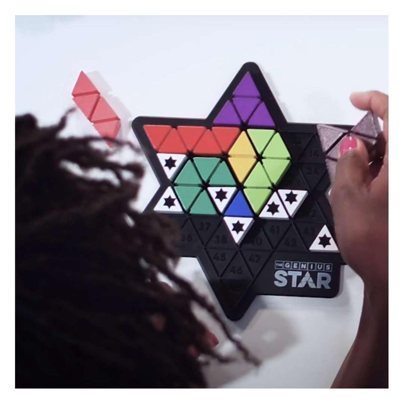 The Happy Puzzle Company The Genius Star | Toy of The Year Award Winning Family Board Game | 165,888 Possible Puzzles | Filling in Colored Shapes | Blockers to Complete A Star | Golden Star Twist - Image 4