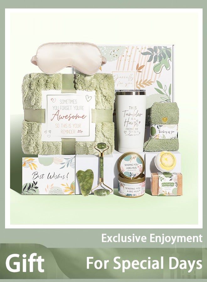 Arabest Self Care Gifts for Women Get Well Soon Gifts Basket, Birthday Gifts for Women Care Package Relaxing Spa Gifts Thinking of You Gifts w/ Blanket, Unique Mothers Day Gifts for Mom Her Friend Sister Wife - Image 1