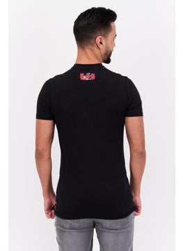 Canadian Peak Men Round Neck Short Sleeve Embroidered Logo T-Shirt, Black Combo  - Image 2
