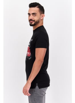 Canadian Peak Men Round Neck Short Sleeve Embroidered Logo T-Shirt, Black Combo  - Image 4