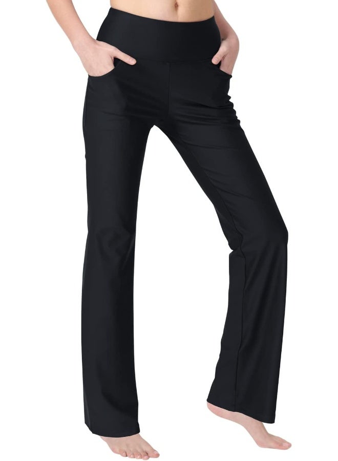 Zeronic Zeronic Bootcut Yoga Pants for Women with Pockets High Waisted Workout Running Pants Tummy Control Long Bootleg Work Pants  - Image 3