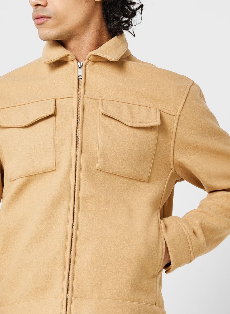 برايف سول جاكيت بتصميم غربي من الصوف الصناعي للرجال. - Image 3