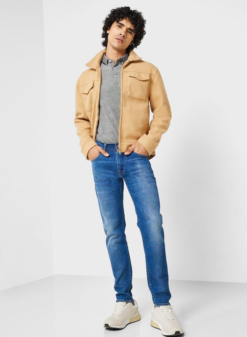 برايف سول جاكيت بتصميم غربي من الصوف الصناعي للرجال. - Image 4