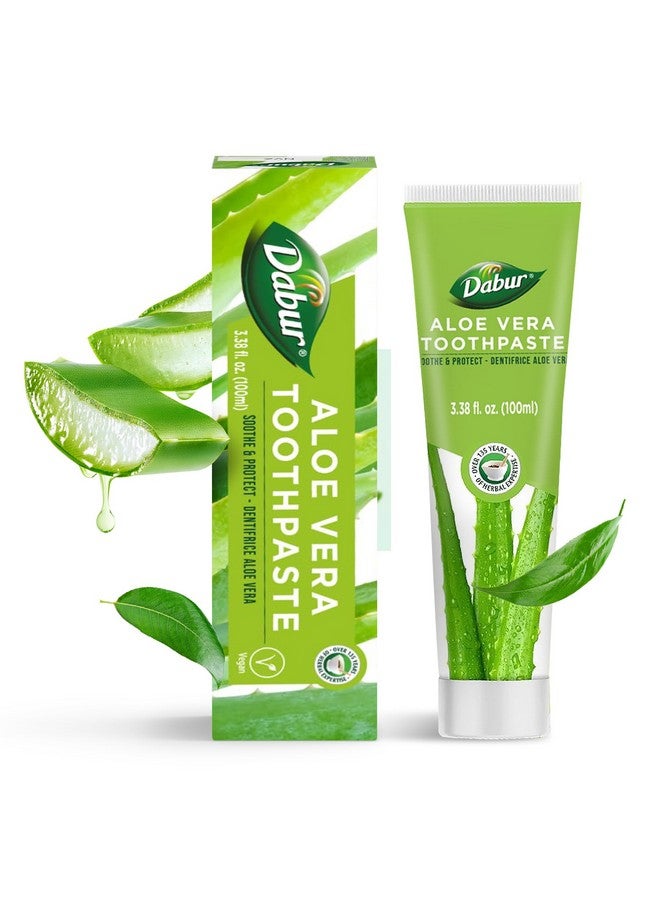 Dabur Dabur Herbal Toothpaste - Oral Care with All Natural, Fluoride-Free Formula and Healthy Toothpaste Bliss- Infused Brilliance for a Naturally Fresh Breath - Ignite Your Smile Naturally - Aloe Vera - Image 1
