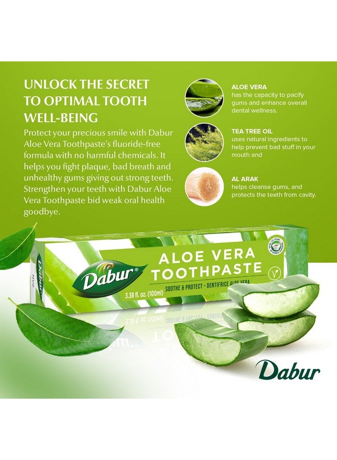 Dabur Dabur Herbal Toothpaste - Oral Care with All Natural, Fluoride-Free Formula and Healthy Toothpaste Bliss- Infused Brilliance for a Naturally Fresh Breath - Ignite Your Smile Naturally - Aloe Vera - Image 2