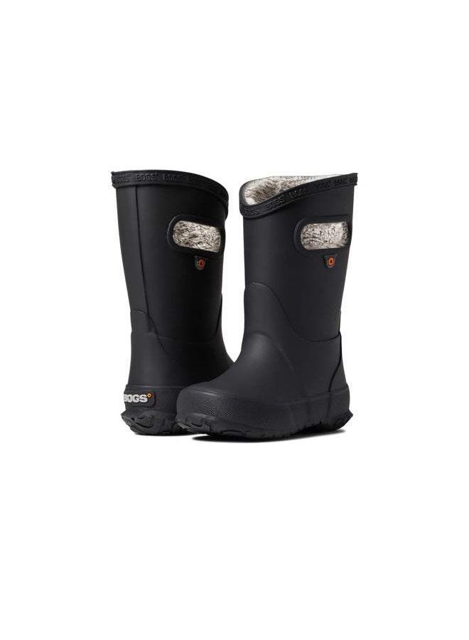Unisex-Child Kids Rainboot Rain Boot, Plush - Solid Black, 11 Little Kid