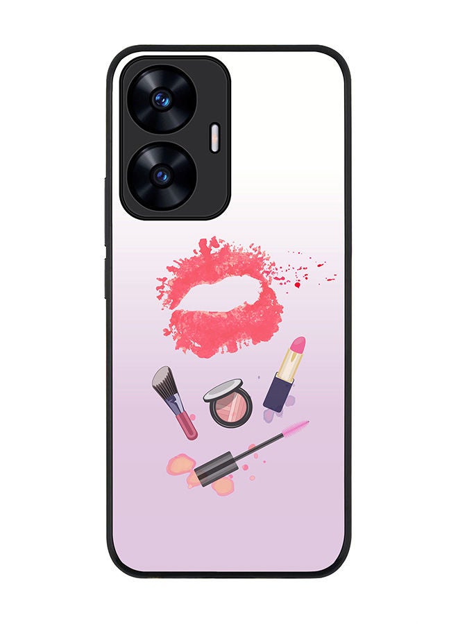 Stylizedd Rugged Black edge case for Realme C55 4G Slim fit Soft Case Flexible Rubber Edges Anti Drop TPU Gel Thin Cover -  Makeup Kit  - Image 1