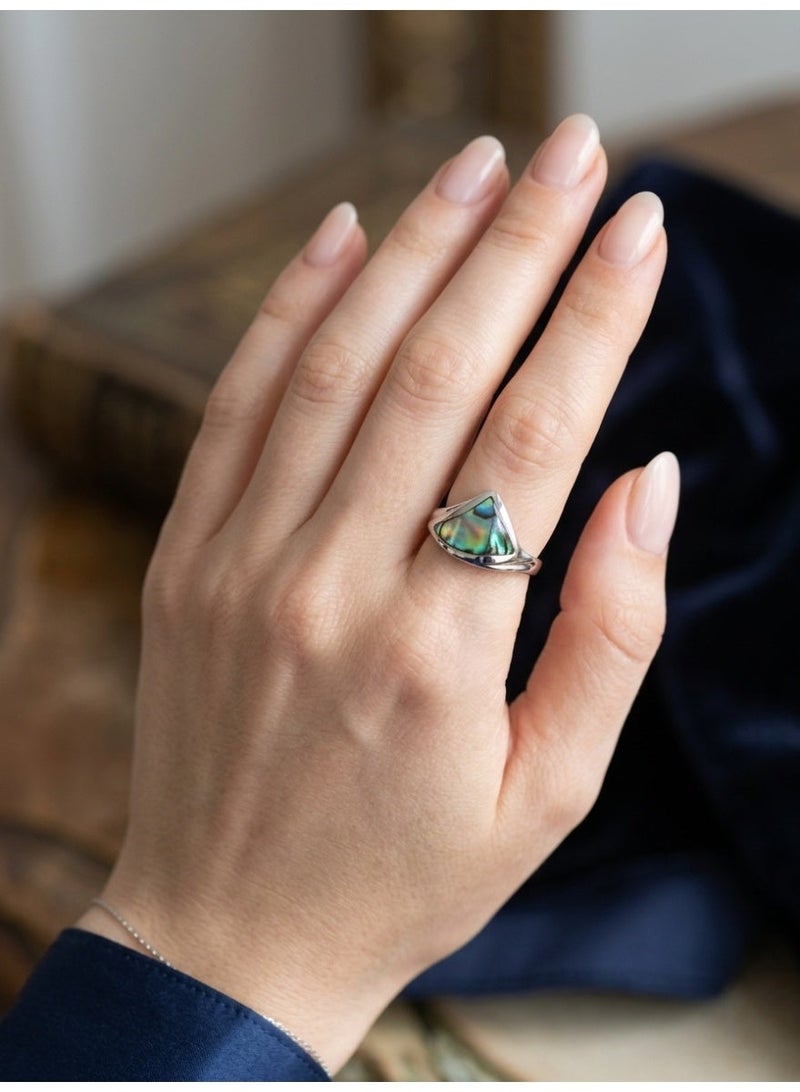 Kanira Premium 925 Sterling Silver Geometric Triangle Ring | Modern Minimalist Statement Ring | KANIRA | Size 6 - Image 1