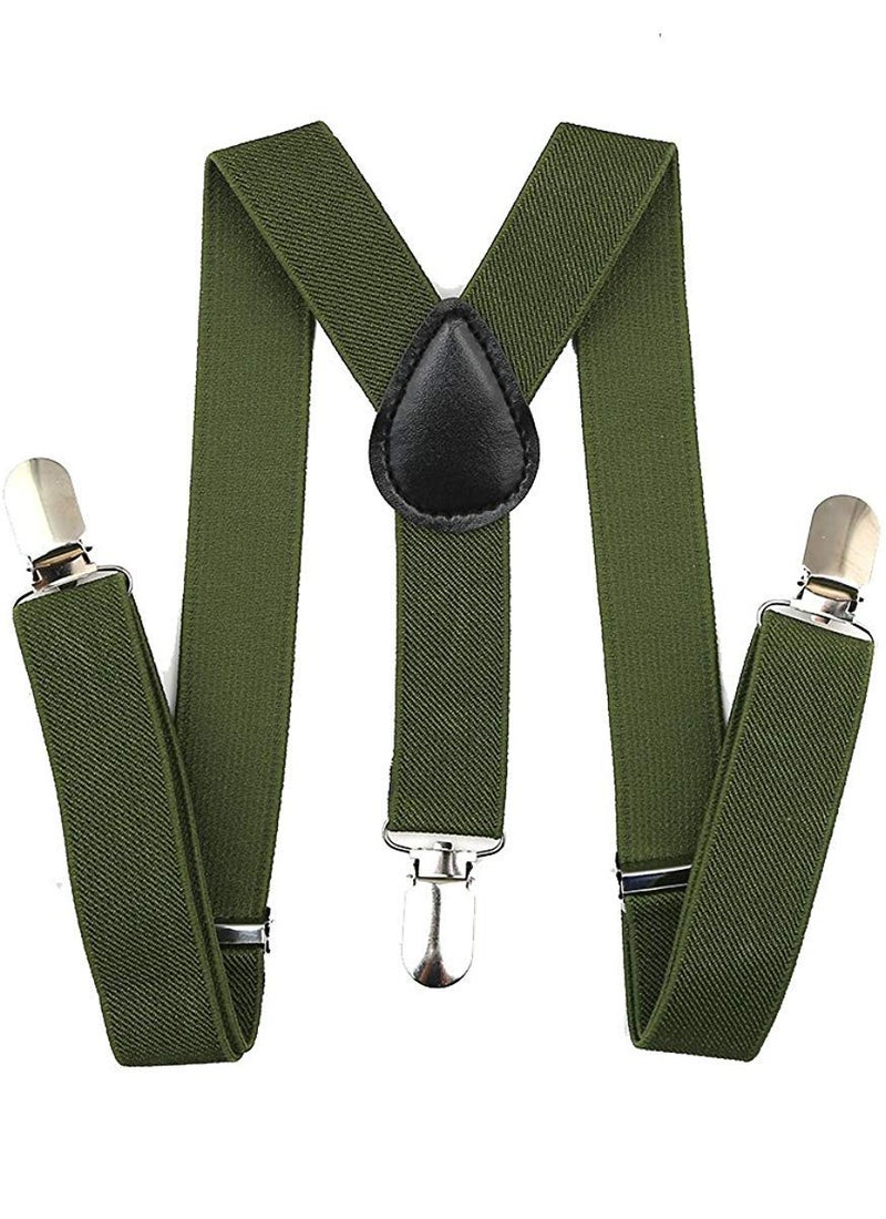 magicX Suspender and BowTie Sets for Kids- Adjustable,Y Back, Free Size-Green Black, Unisex (Black BowTie) - Image 2