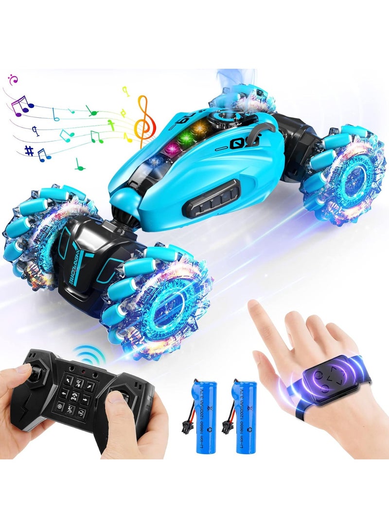 لفتة RC ، سيارة RC للأطفال من 6 إلى 12 سنة ، ضوء يتم التحكم فيه يدويا للأطفال ، على الوجهين مع مستشعر لفتة دوار 360 درجة للبنين والبنات - Image 1