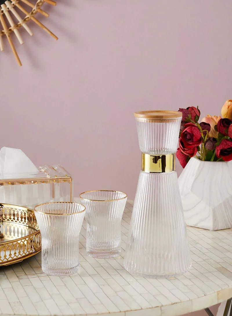 Noire Edit Glass Carafe & Glasses Set