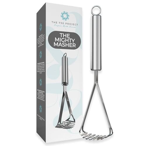 The 730 Project Mighty Masher Baby Food Masher for Starting Solids Essentials BabyLed Weaning Mini Avocado and Potato Masher Stainless Steel Potato Smasher Tool