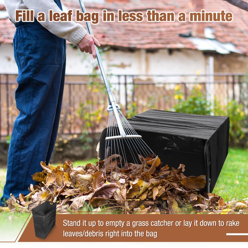 Touri Lawn and Leaf Trash Bag Holder No Assembly Required Holds 30-42 Gallon Bags Easy Open Easy Filling - Image 3