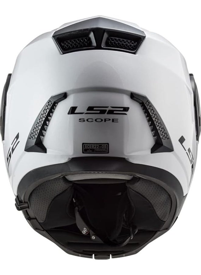 LS2 HELMETS LS2 FF902 SCOPE Modular Racing Helmet - Color White Gloss - Image 3