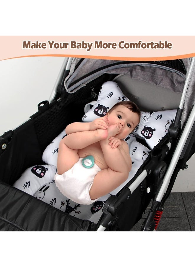 KAKIBLIN Toddler Car Seat Insert, Baby Stroller Liner Head and Body Support Pillow, Toddler Seat Pad Car seat Neck Support Cushion for Toddler, Bear - Image 5