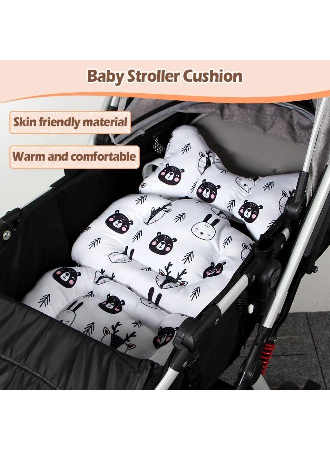 KAKIBLIN Toddler Car Seat Insert, Baby Stroller Liner Head and Body Support Pillow, Toddler Seat Pad Car seat Neck Support Cushion for Toddler, Bear - Image 2