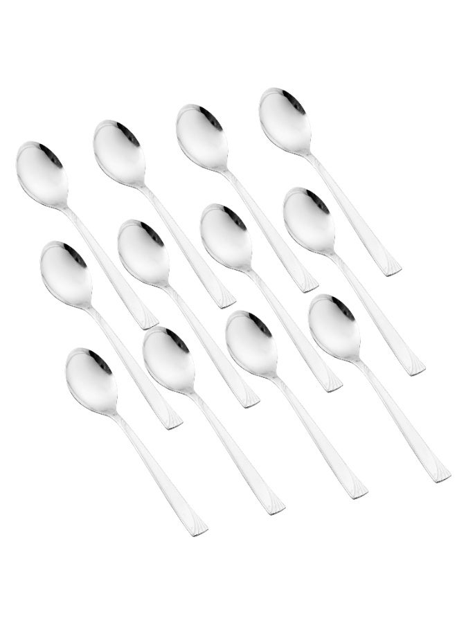 كازا روزا طقم أدوات مائدة من الستانلس ستيل المقاوم للصدأ مكون من 60 قطعة فضي - Image 4