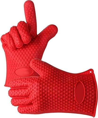 MEZON MEZON Multipurpose Silicone AntiScald Glove Microwave Oven Mitts Pot Holder Heat Proof Resistant Cooking Baking Hand Safety Gloves 1 Pair Multi Color  - Image 1