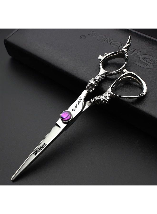 مجموعة مقصات تصفيف الشعر الاحترافية 6" ، ماكينة حلاقة شعر منزلية من الفولاذ المقاوم للصدأ (مجموعة فضية 6")