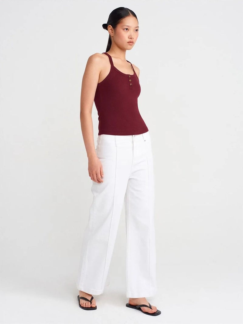 DILVIN Slim Fit Ribbed Knit Cami Blouse - Image 4
