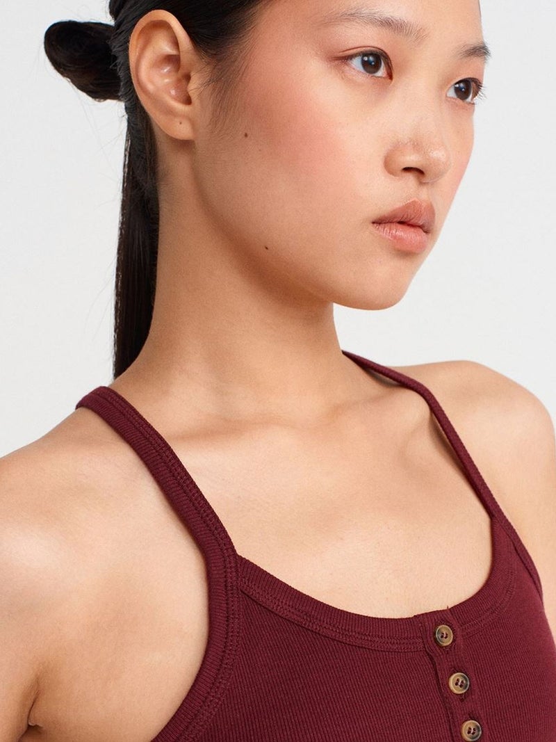 DILVIN Slim Fit Ribbed Knit Cami Blouse - Image 3