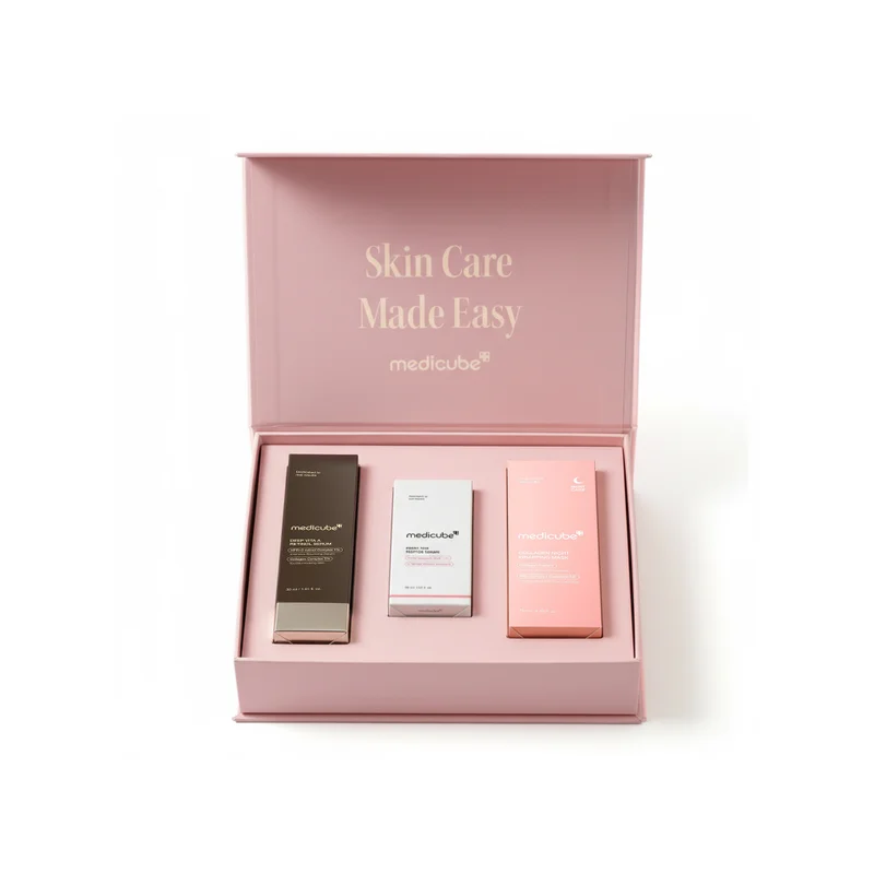 Medicube  Night Repair Set – Collagen Night Wrapping Mask + Deep Vita A Retinol Serum + PDRN Pink Peptide Serum 30ml for Women | Best Price UAE