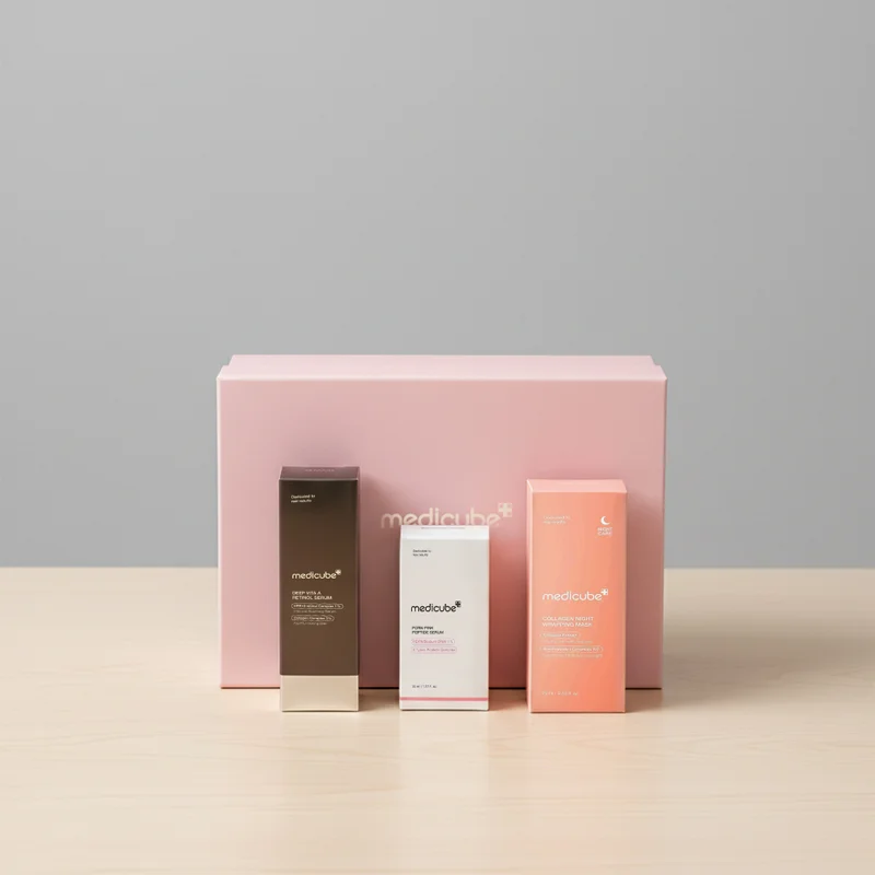 Medicube  Night Repair Set – Collagen Night Wrapping Mask + Deep Vita A Retinol Serum + PDRN Pink Peptide Serum 30ml for Women | Best Price UAE