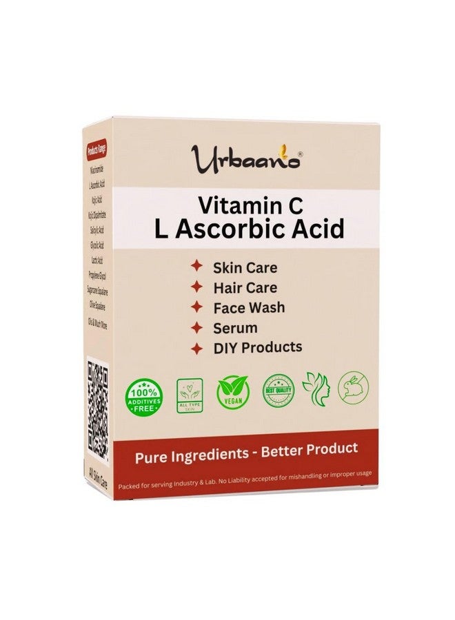 Urbaano herbal Ascorbic Acid (Vitamin C Powder) DIY for Making Serum, Soap, Cream, Lotion & Face wash For Face, Skin & Body (100gm) - Image 1