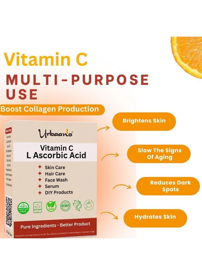 Urbaano herbal Ascorbic Acid (Vitamin C Powder) DIY for Making Serum, Soap, Cream, Lotion & Face wash For Face, Skin & Body (100gm) - Image 3