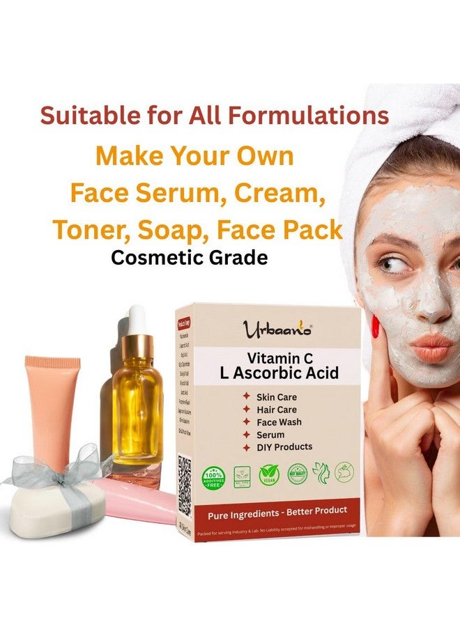 Urbaano herbal Ascorbic Acid (Vitamin C Powder) DIY for Making Serum, Soap, Cream, Lotion & Face wash For Face, Skin & Body (100gm) - Image 4