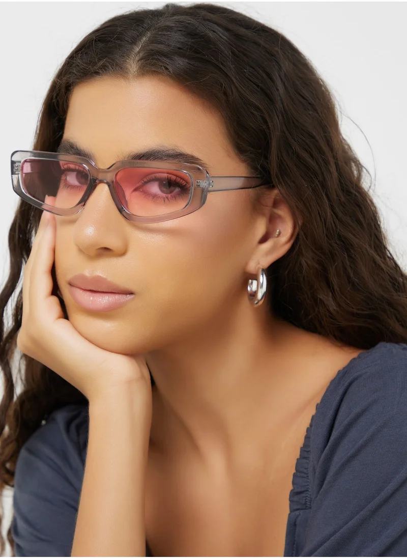 جينجر Curved Len Rectangular Sunglasses