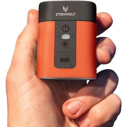 ETENWOLF AIR 3 Air Pump for Inflatables with 2600 mAh Battery & Camping Light, Ultra-Fast and Mini Electric Air Pump, Inflate Deflate for Air Mattress, Pool Floats, Vacuum Storage Bags, Vivid Orange - Image 1