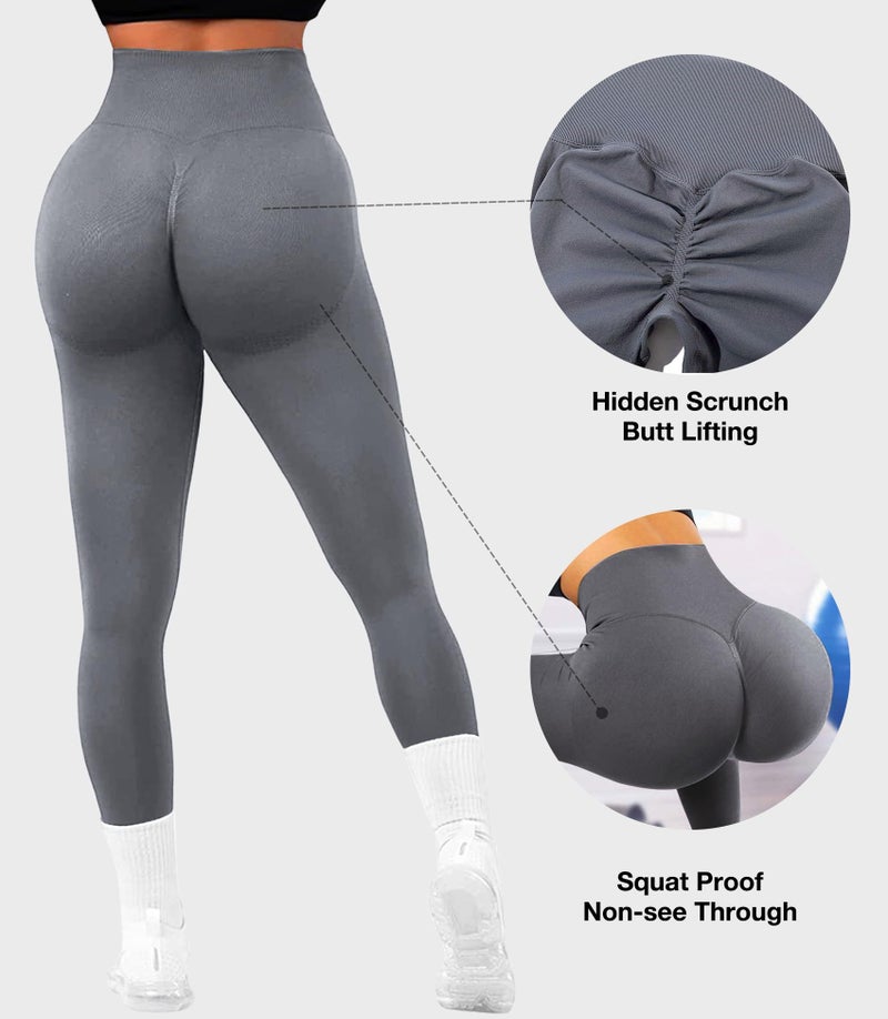 JGS1996 Hidden Scrunch Butt Lifting Leggings for Women Tummy Control High Waisted Workout Gym Seamless Impact Yoga Pants - Image 4