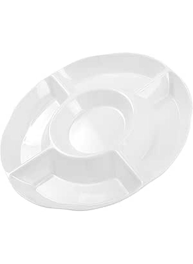 Melamine 10 Inch Five Grid Portion Control Plate Serving Tray For Breakfast Fruit Display - Image 1