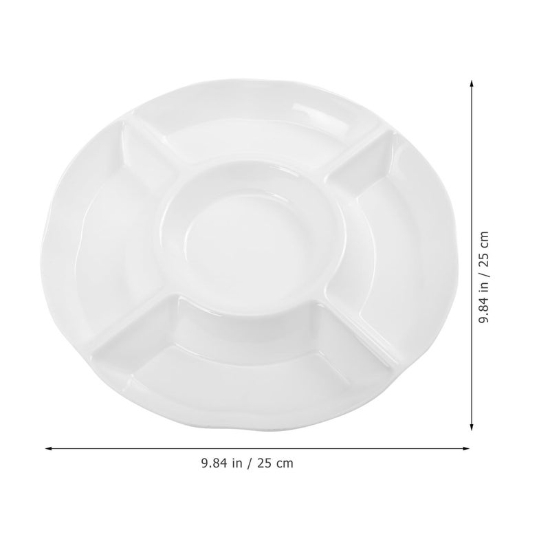 Melamine 10 Inch Five Grid Portion Control Plate Serving Tray For Breakfast Fruit Display - Image 3