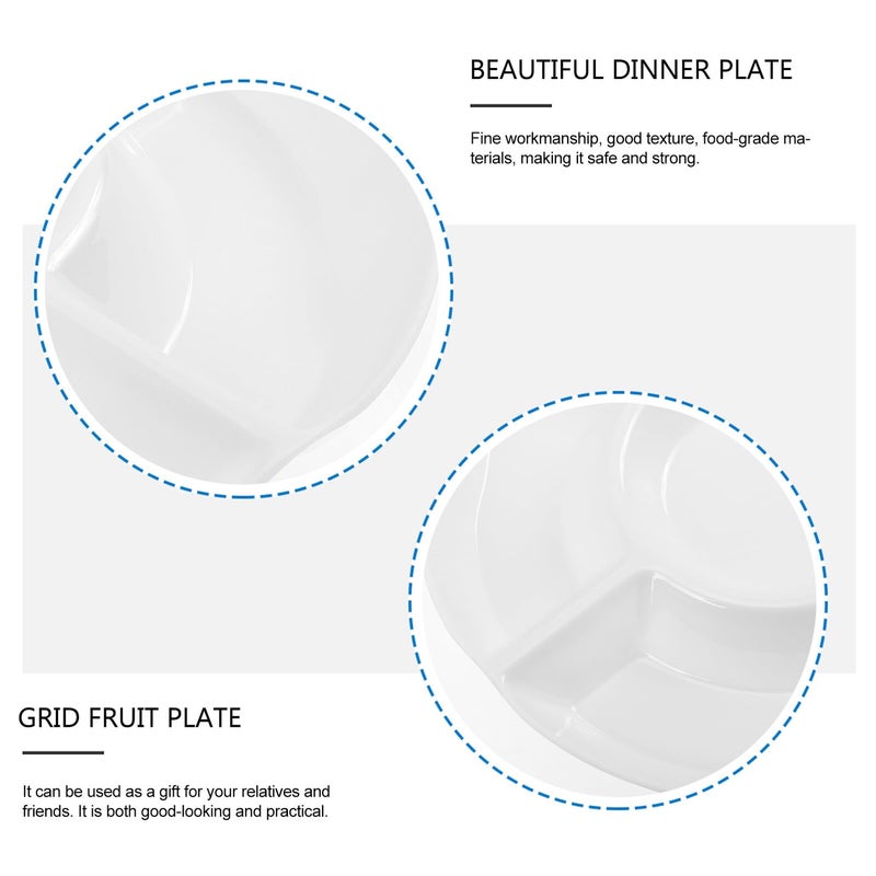 Melamine 10 Inch Five Grid Portion Control Plate Serving Tray For Breakfast Fruit Display - Image 4