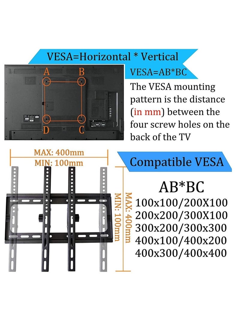 TV Wall Mount Bracket for Most22" 32" 40" 43"46" 47" 50" 52" 55" 58" 60" Inch LCD LED Plasma Flat Screen Fit for Most of Samsung Coby LG VIZIO Sharp Sony Toshiba  - Image 2