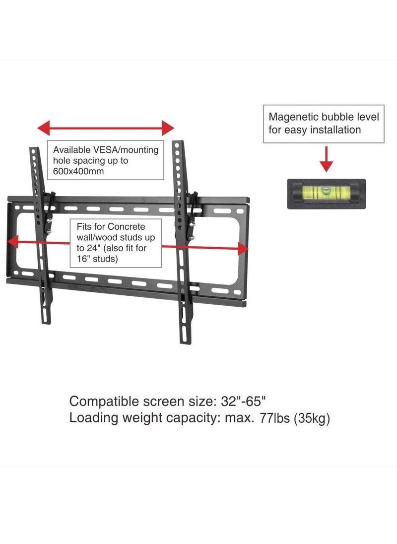 TV Wall Mount Bracket for Most22" 32" 40" 43"46" 47" 50" 52" 55" 58" 60" Inch LCD LED Plasma Flat Screen Fit for Most of Samsung Coby LG VIZIO Sharp Sony Toshiba  - Image 4