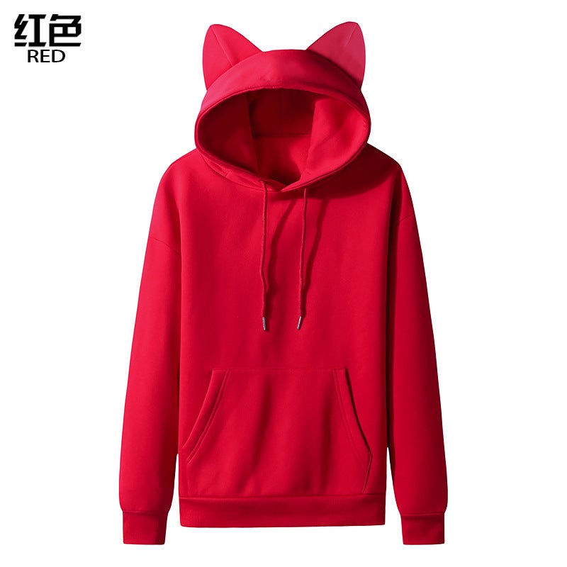 Exclusive For New Ladies Cat Ear Design Hooded Fleece Hoodie W62 - Image 1