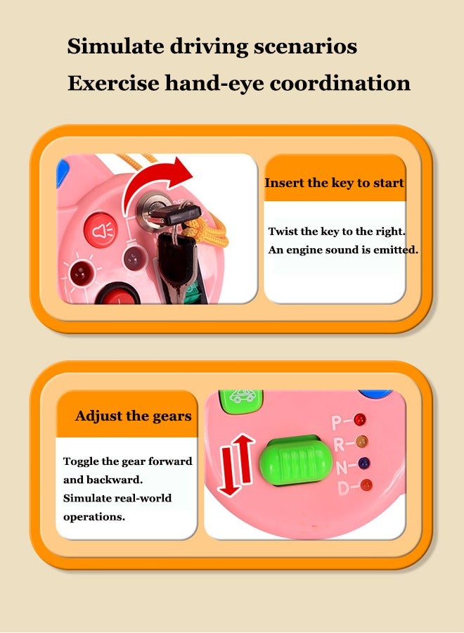 Spinning the steering wheel toy Multi-function steering wheel toy Simulated car steering wheel toy Simulated driving toys Bring a key With music and lights Educational toys Children's early education music toys - Image 3