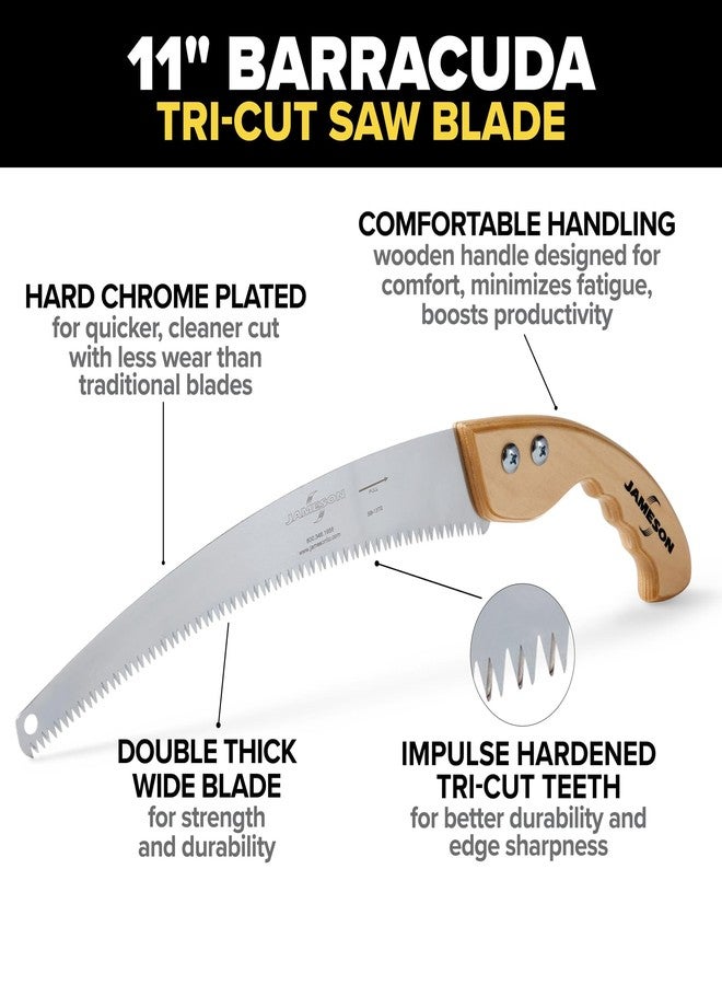 جيمسون منشار يدوي ثلاثي القطع من طراز Jameson HS-13TE-WH مقاس 13 بوصة بمقبض خشبي - منشار تقليم احترافي لقطع نظيفة ودقيقة - Image 2