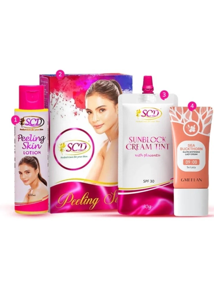 إس سي دي مجموعة تقشير اس سي دي، لوشن، واقي شمس وكريم نبق البحر