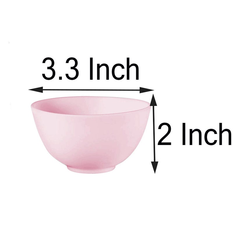 Hulless 3.3 Inch Silicone Facial Mask Mixing Bowl for Facial Mask, Mud Mask and Other Skincare Products Medium Multi colored 5 Pcs. - Image 2